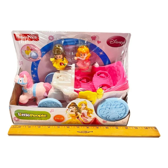 Fisher-Price Little People Disney Princess Belle & Aurora Coach  Sounds 2014 New - Picture 6 of 7